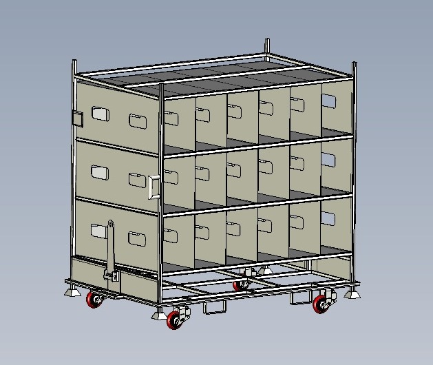 Rack box com gavetas e rodízios